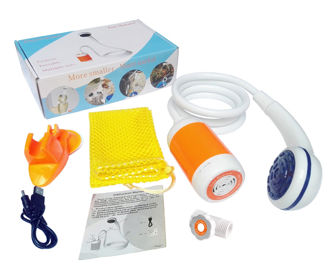 Iron Hammer portable shower lightweight design for easy transport.
