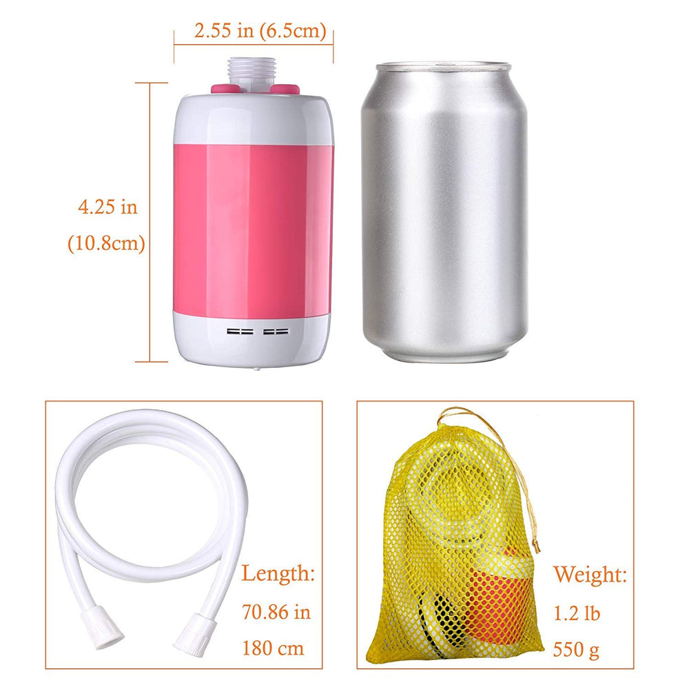 Iron Hammer portable shower pink battery pack ensures long operation between charges.