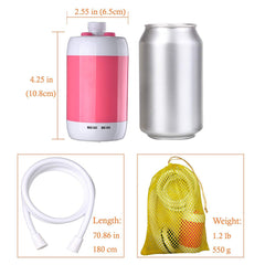 Iron Hammer portable shower pink battery pack ensures long operation between charges.