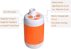 Iron Hammer portable shower pump and 4800mAh battery ready for long use