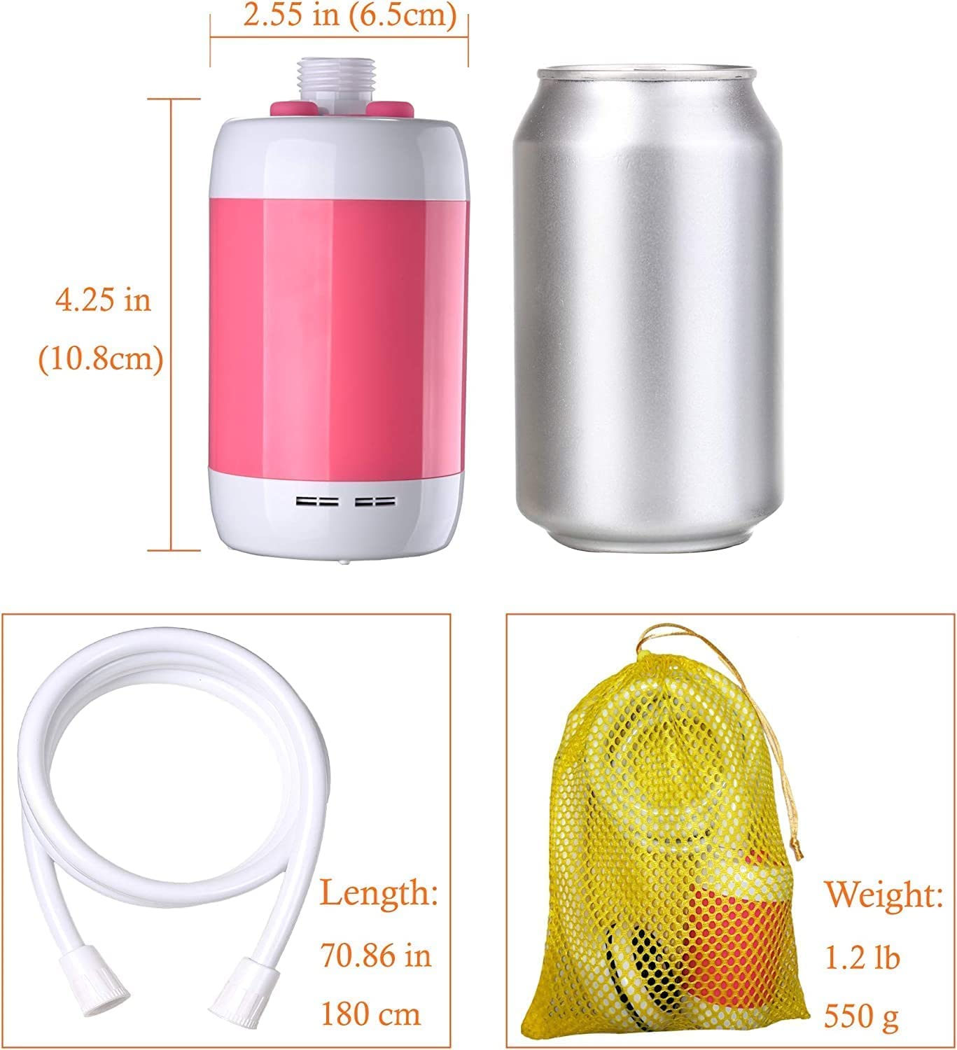 Iron Hammer portable shower water-flow-control highlights adjustable pressure for different washing needs.