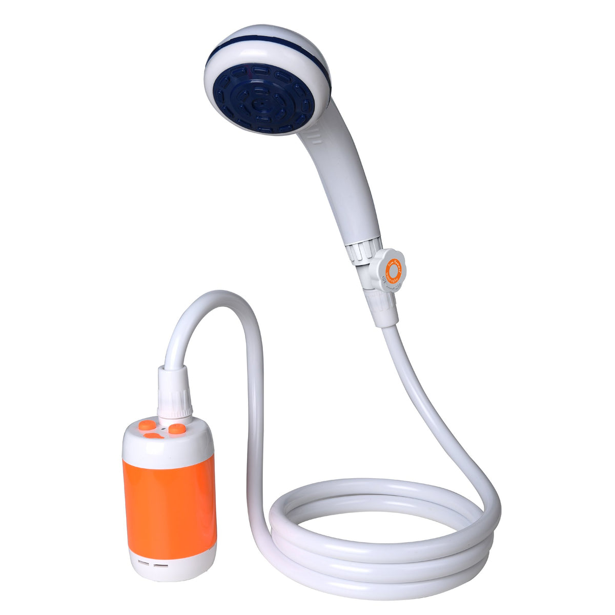 Iron Hammer portable shower water-flow-control for outdoor use.