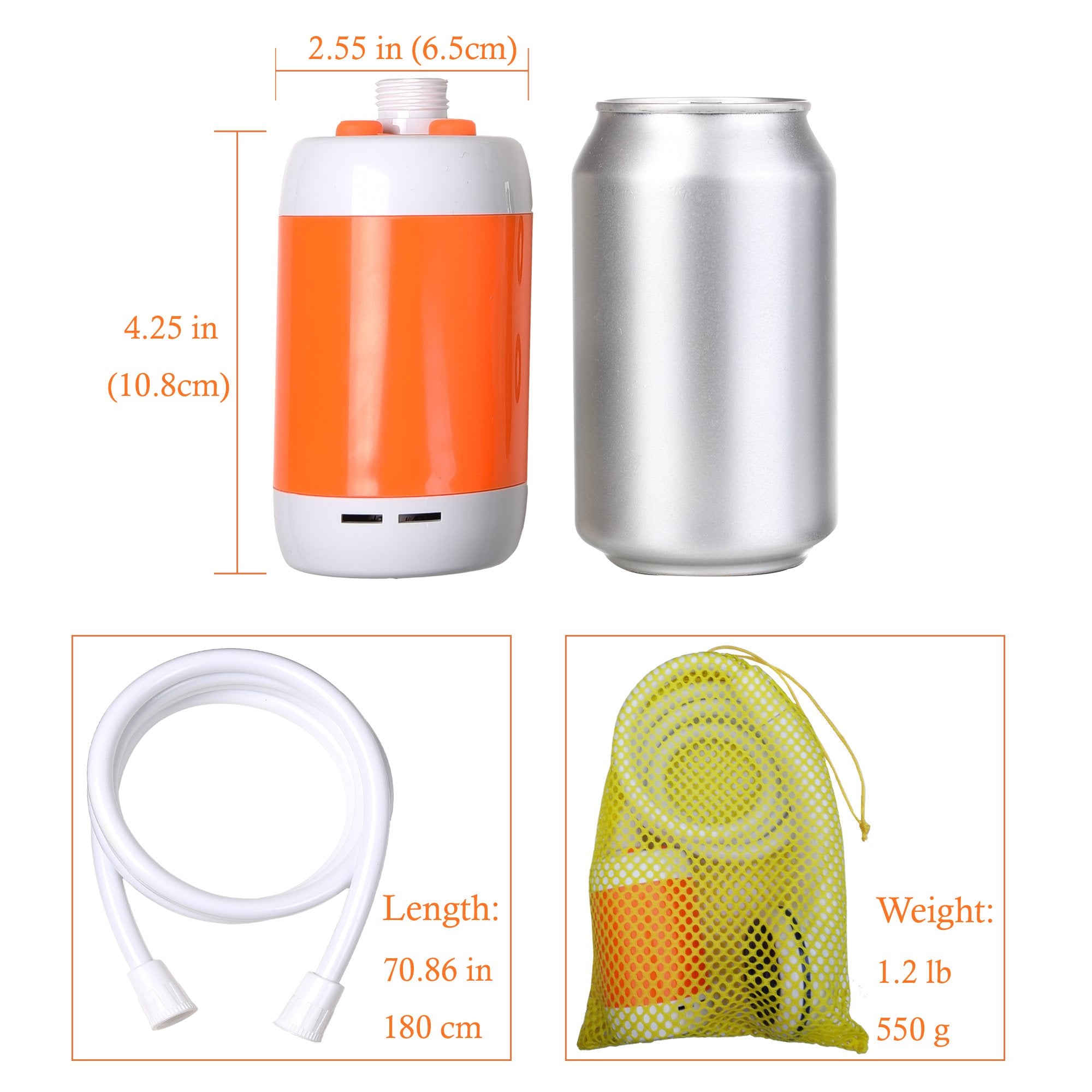 Iron Hammer shower with battery indicator shows charge status for reliable camping hygiene