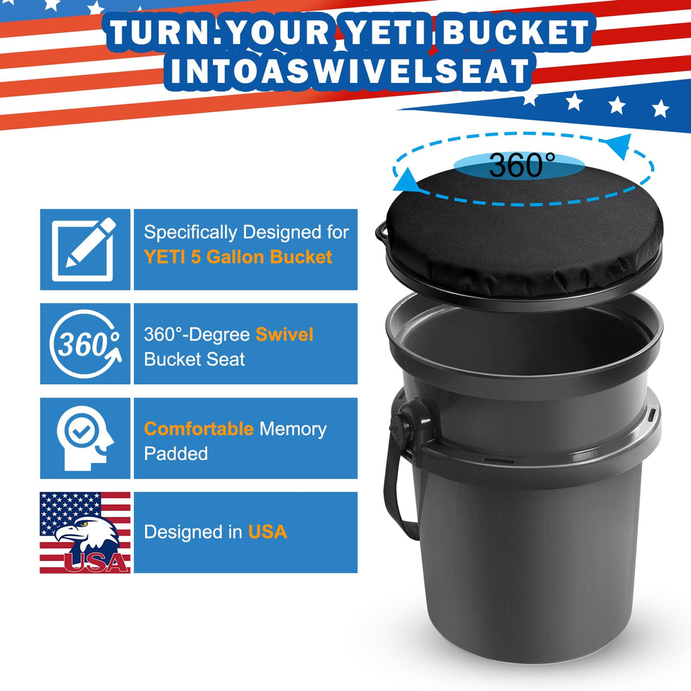 Ironraw Yeti bucket seat 360 swivel allows silent, easy repositioning during activities.