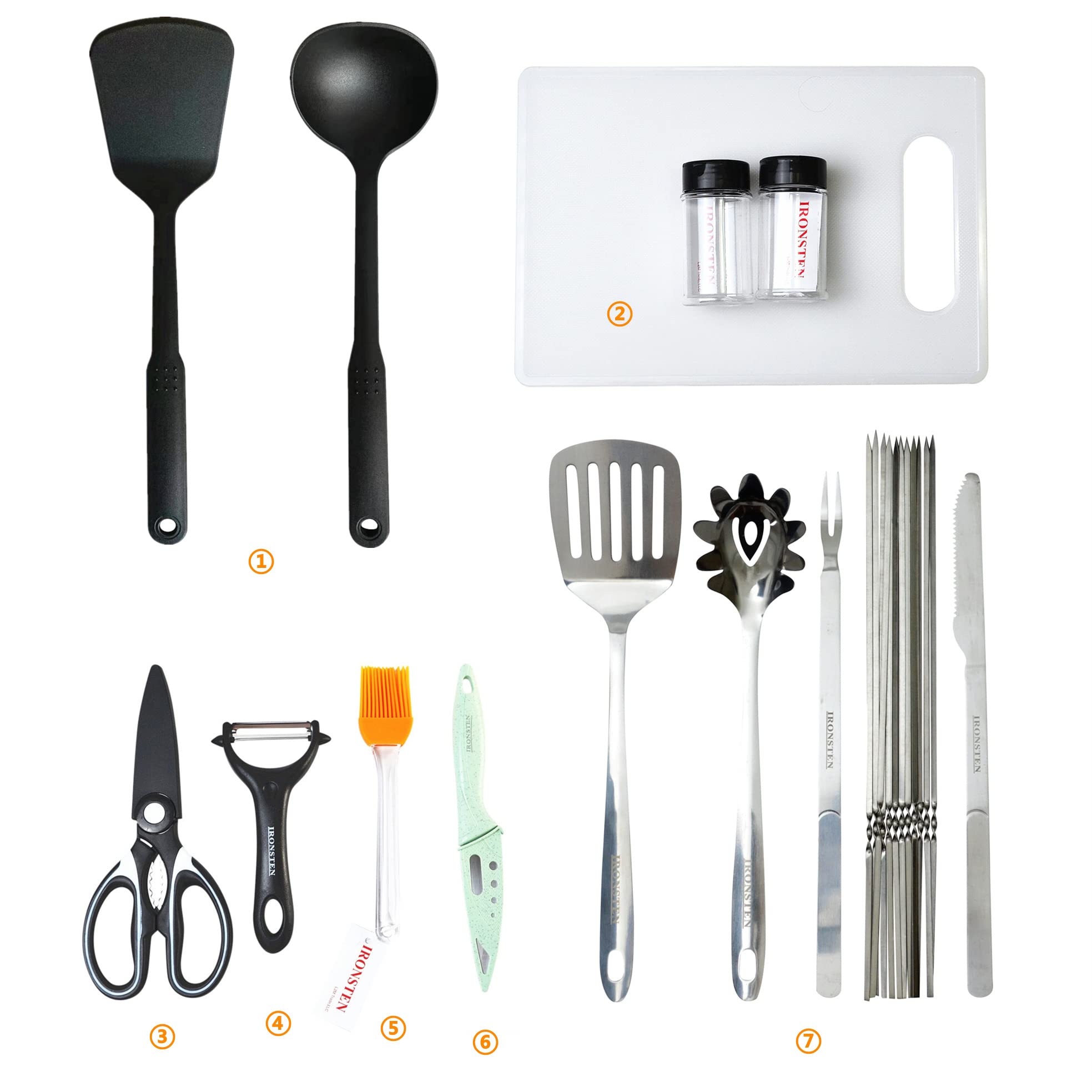 Ironsten silicone brush and spatula in action for grilling