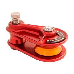 ISC 2.2 ton spring-lock pulley block highlighting wide cheek plates for line protection