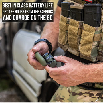 ISOtunes Caliber BT offers up to 13 hours of battery life on a single charge.