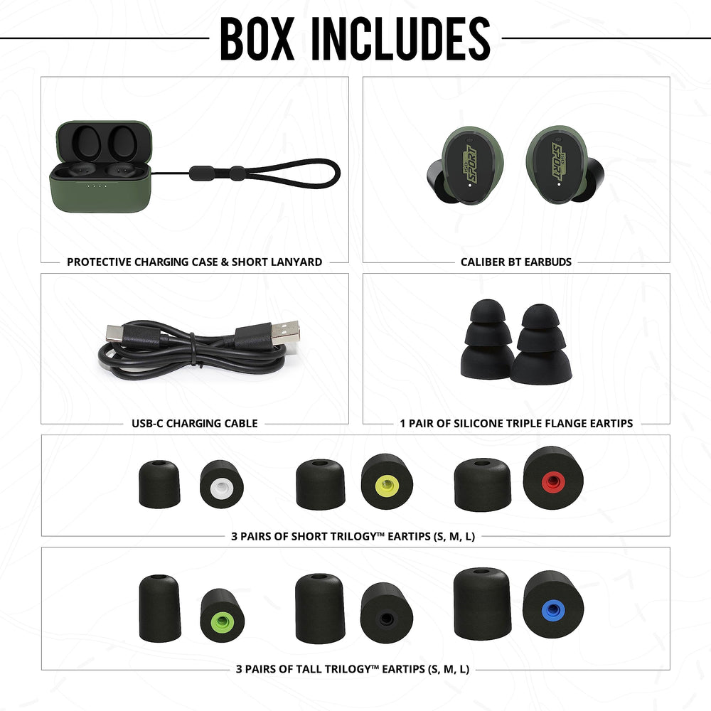 ISOtunes Sport Caliber BT with Bluetooth connection for calls and wireless audio at the range.
