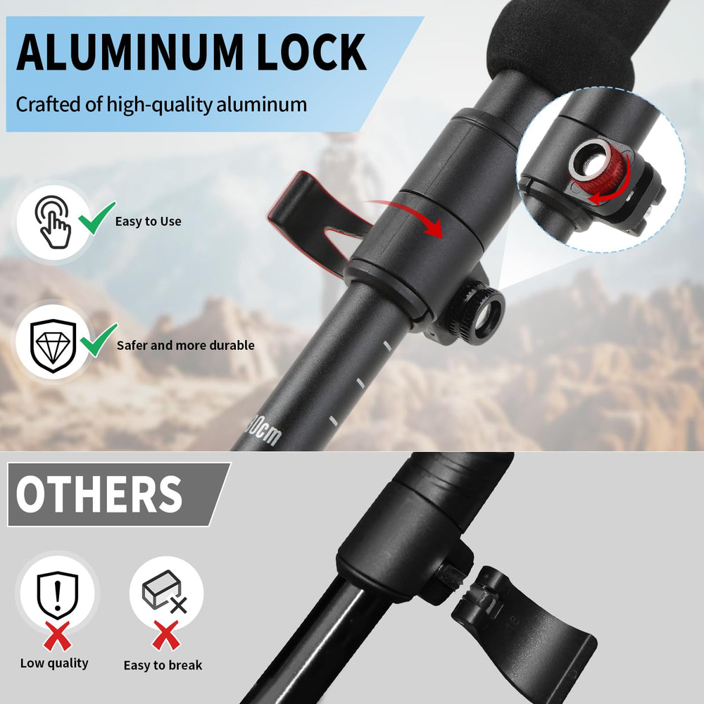 ISTATSO hiking poles quick-lock mechanism ensures quick length changes on the trail