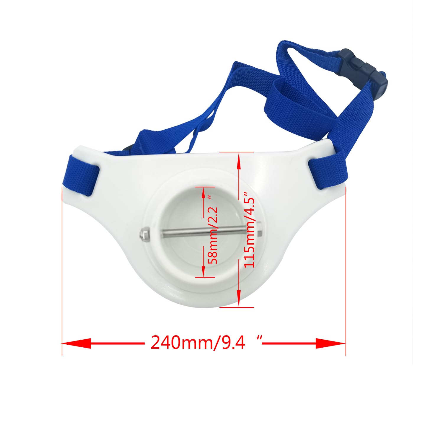 Detail of belt with ABS plastic body and 2.2 inch inner hole
