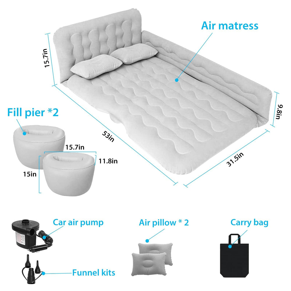 ISWEES car bed mattress trunk-use shows full inflate utility for trunk camping