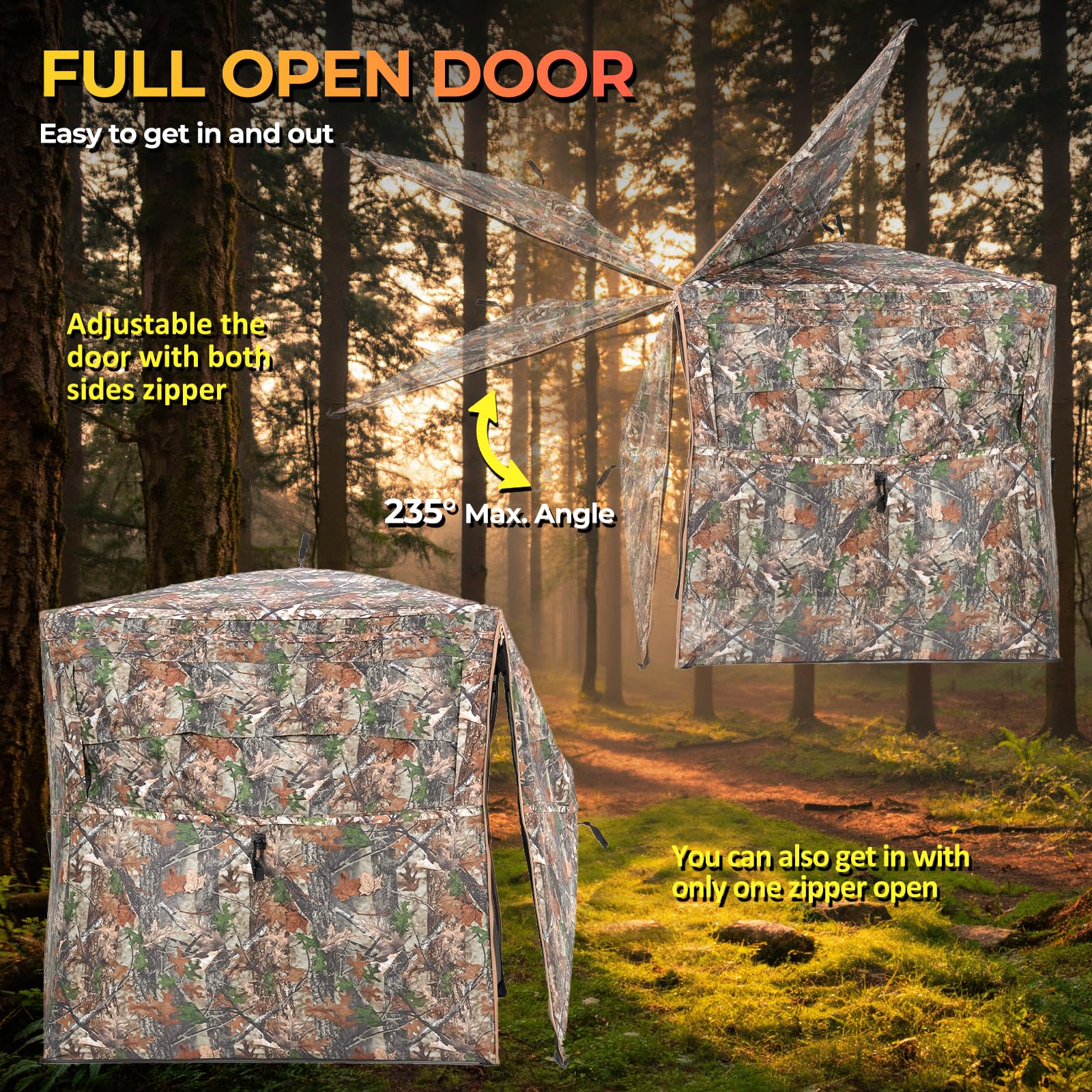 ITEFDTUTNE hunting blind hub construction and elastic bands provide sturdy weather resistance.