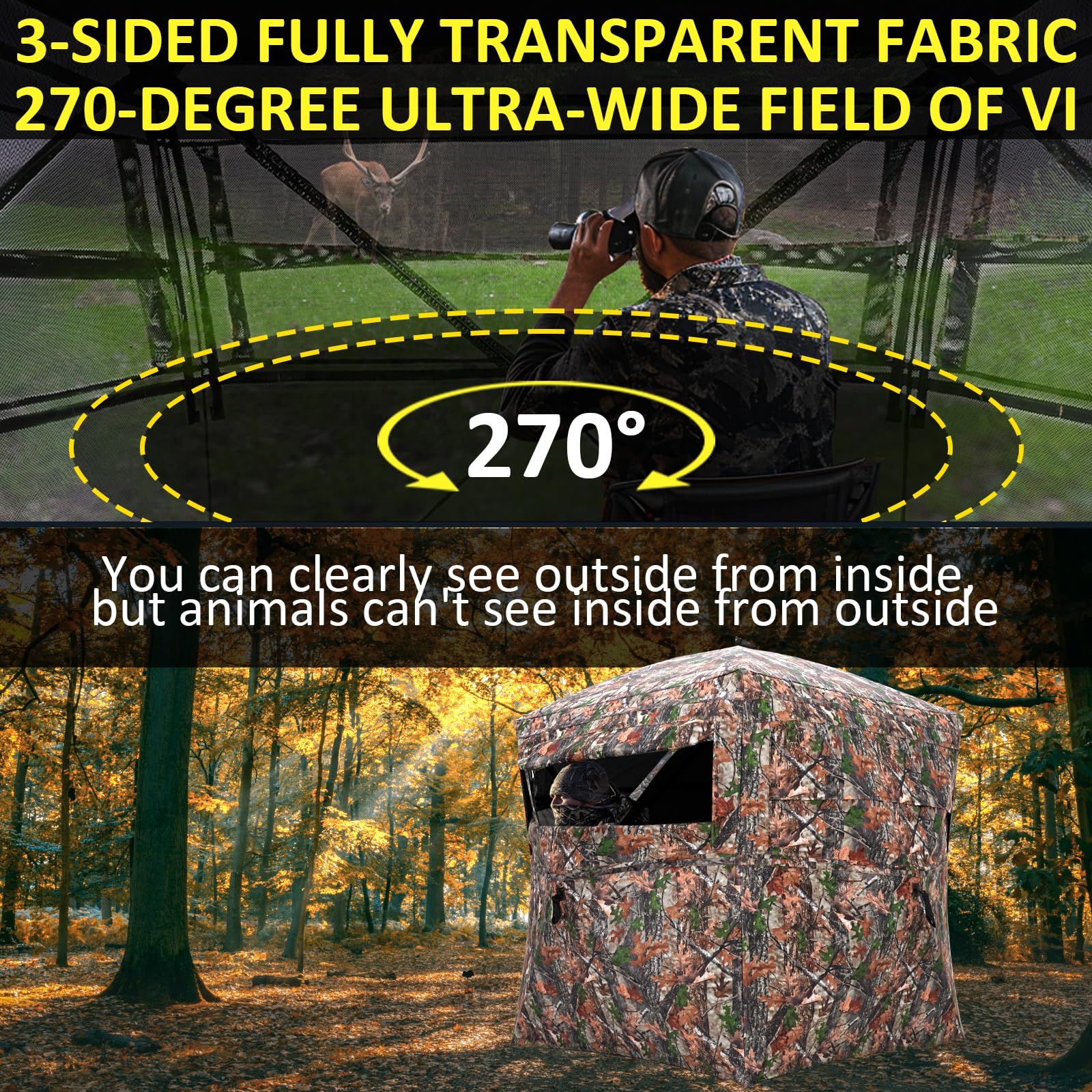 ITEFDTUTNE camouflage exterior blends with habitat for natural concealment.