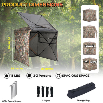 ITEFDTUTNE camouflage coverage over three-sided windows helps conceal you in habitat.