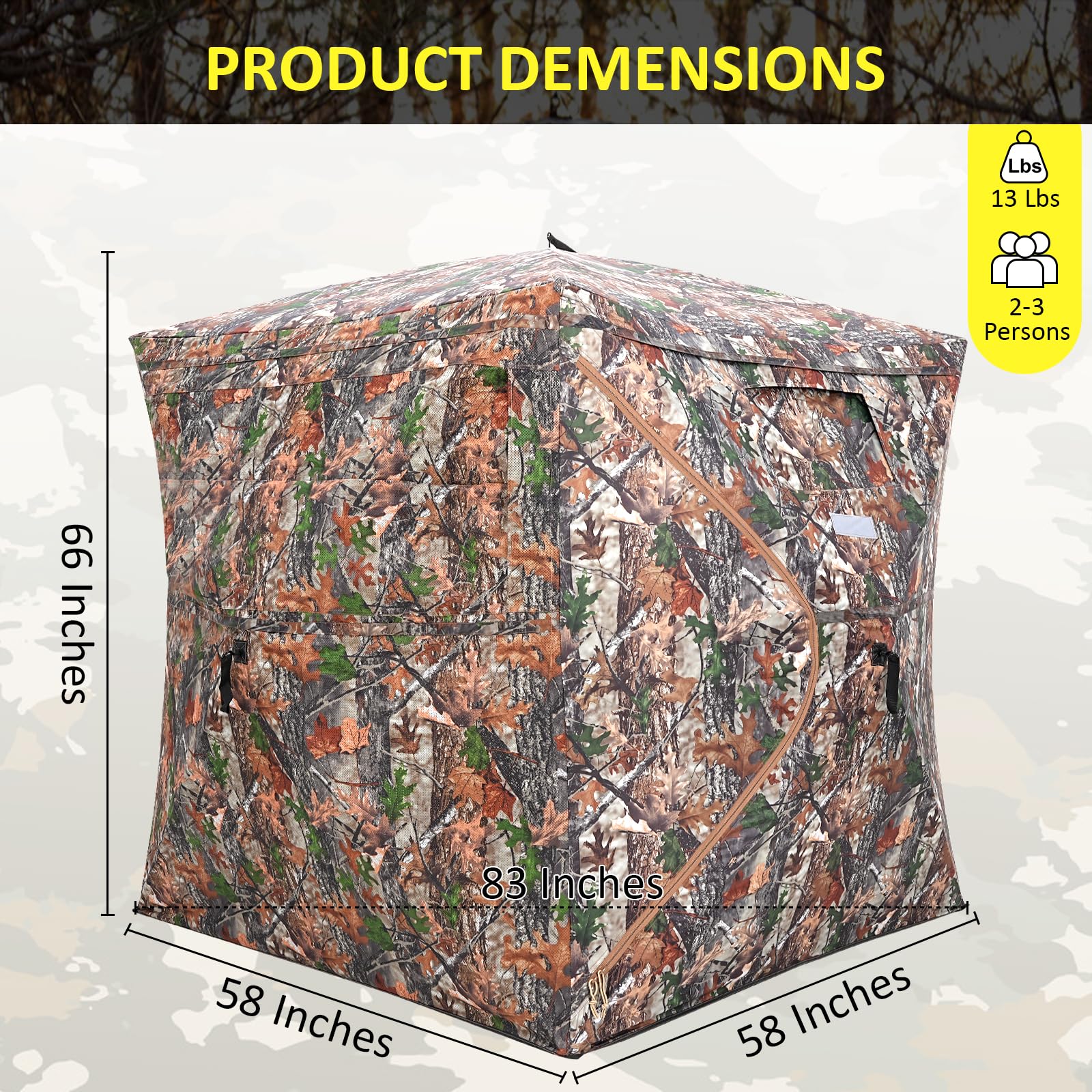 ITEFDTUTNE hunting blind sliding windows enable quiet adjustments without startling game.