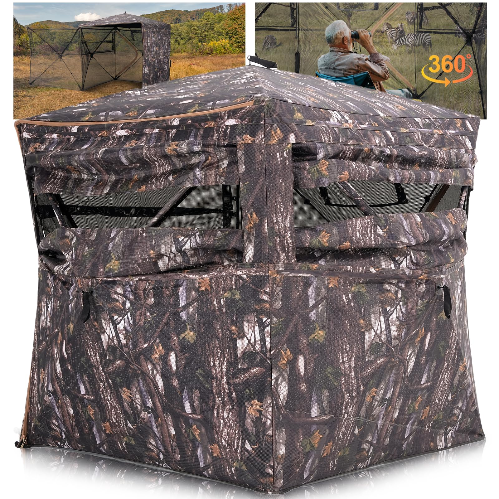 ITEFDTUTNE portable hunting blind 360 view demonstrates all-around concealment for deer and turkey hunts.