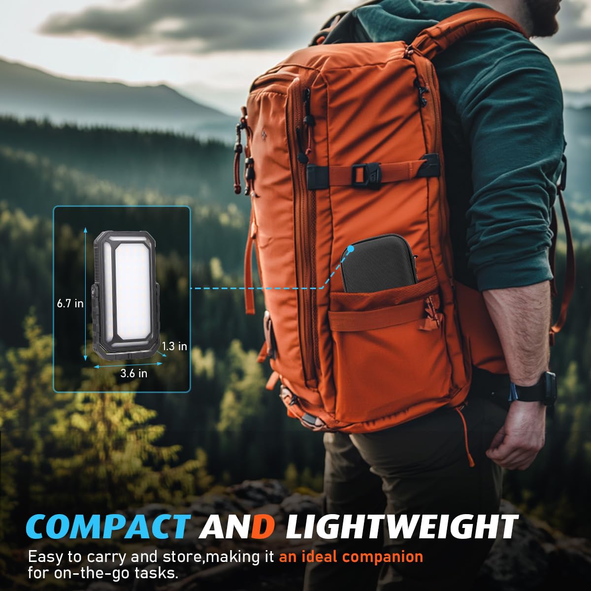 iToncs LED camping lantern 10000mAh power bank for emergency charging on the go.