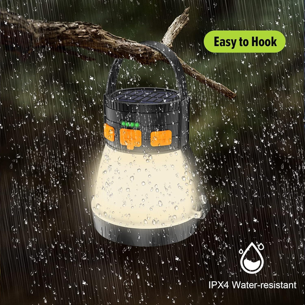 iToncs cowhide hanging strap enables hands-free lighting from a tree or tent.
