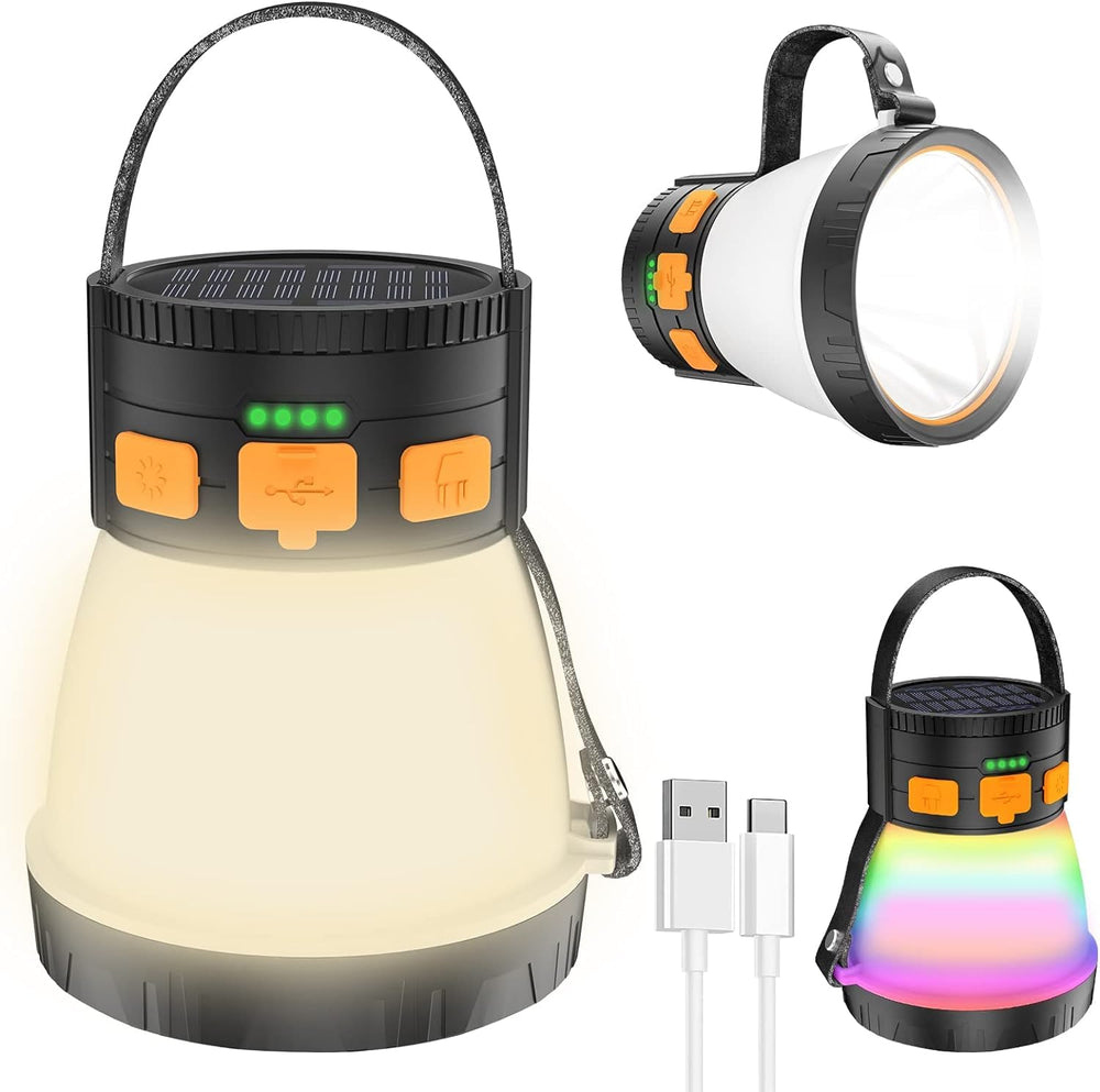 iToncs lanterns with solar panel charging for outdoor power independence.