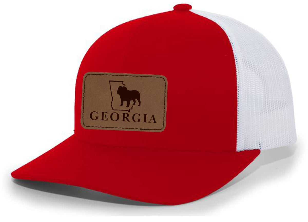 It's All About the South Georgia Bulldog hat with laser-engraved leather patch for durable Southern style