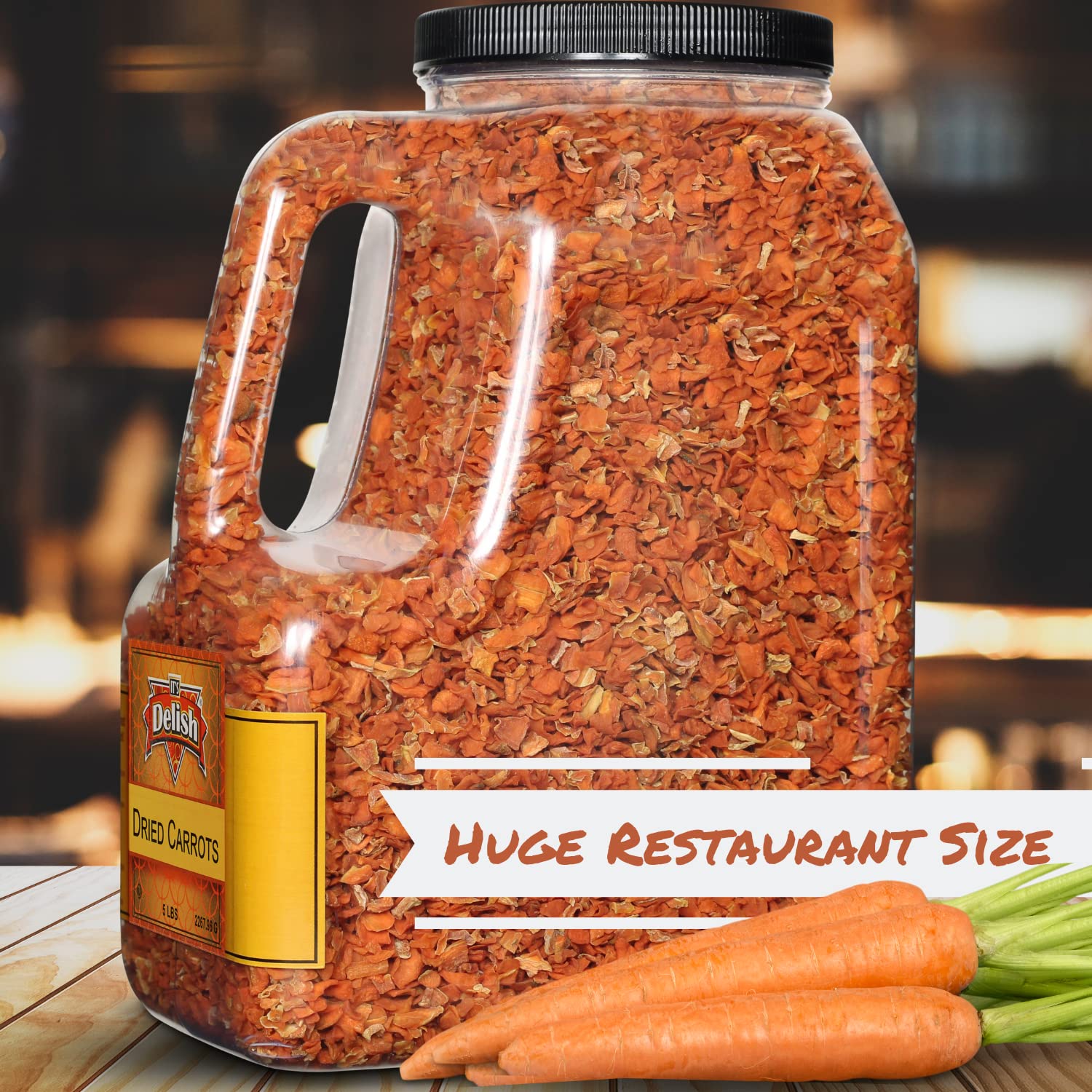 Its Delish kosher, non-GMO dried carrots ideal for long-term storage.