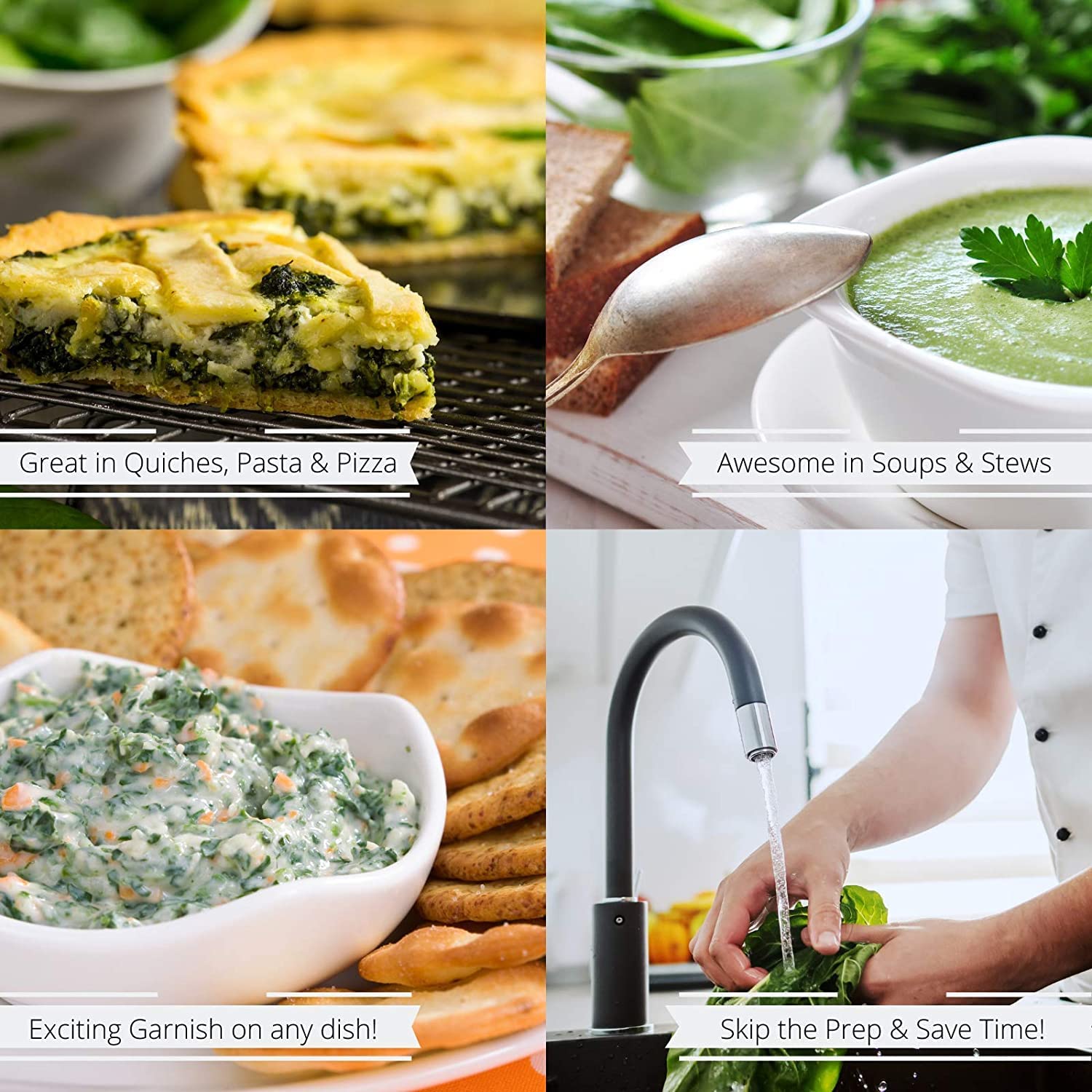 It's Delish spinach flakes in stews for depth and natural aroma.