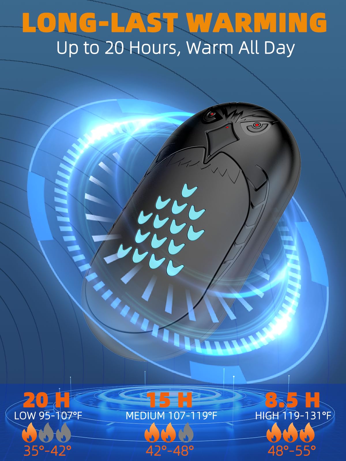 ITSHINY 6000mAh battery provides long-lasting heat on cold days.