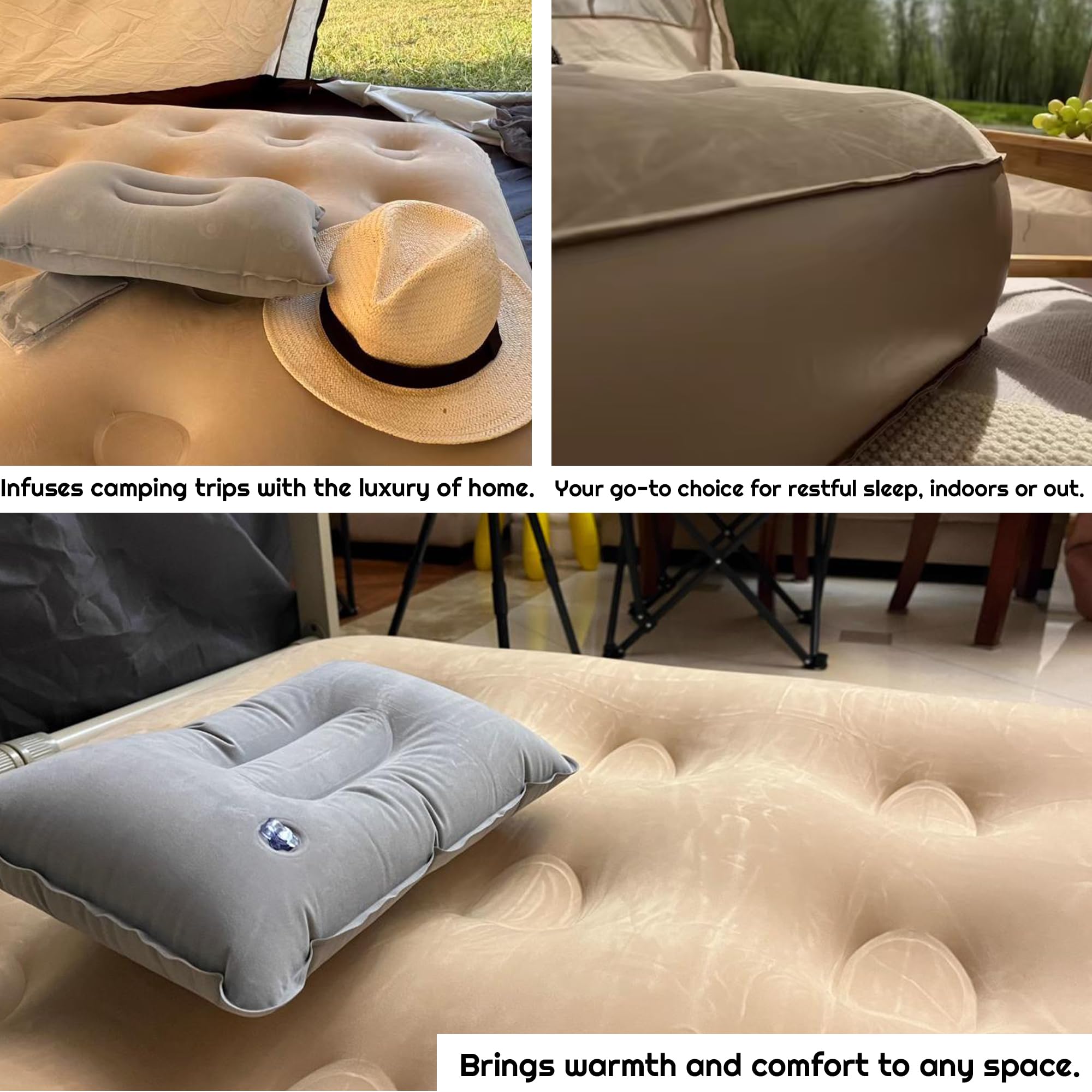 iumulinrui air mattress puncture-resistant base helps prevent leaks outdoors
