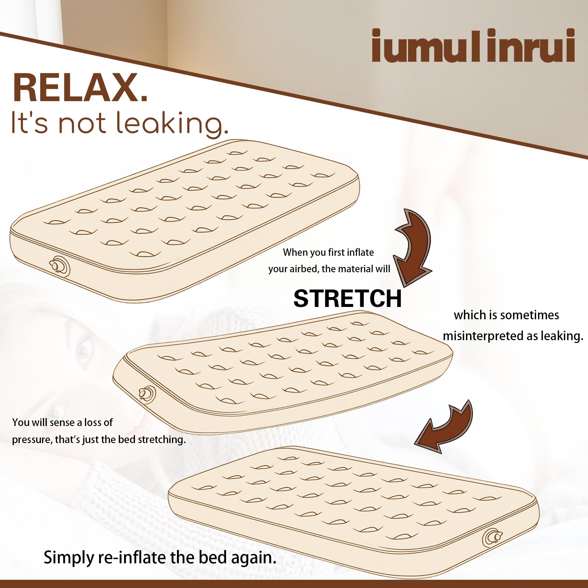 iumulinrui air mattress versatile for camping, guests, and travel