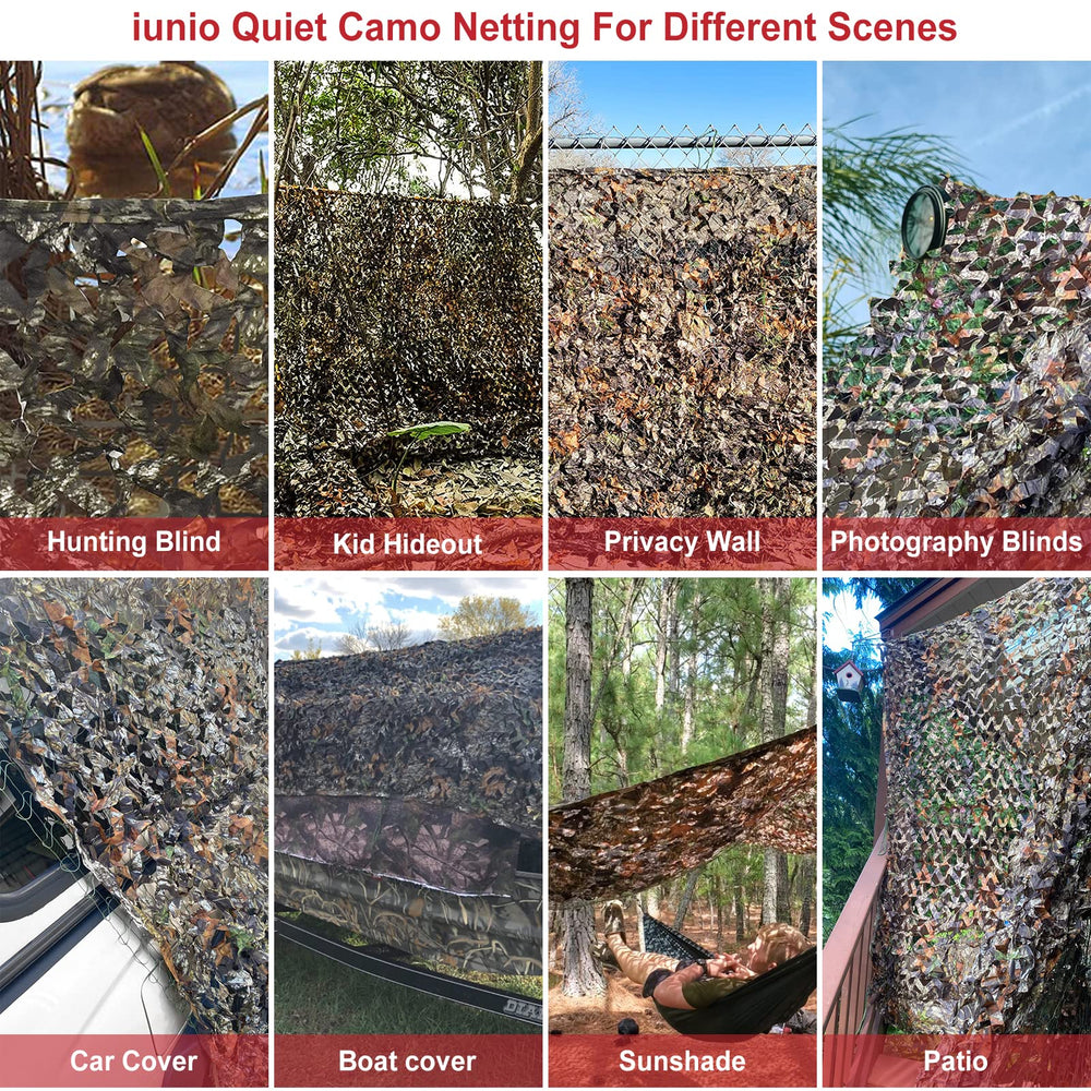 iunio camo netting close-up fabric emphasizes durable 150D material