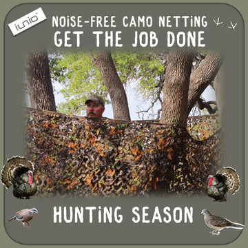 iunio camo netting 150d fabric durability ensures continued concealment in sun and wind.