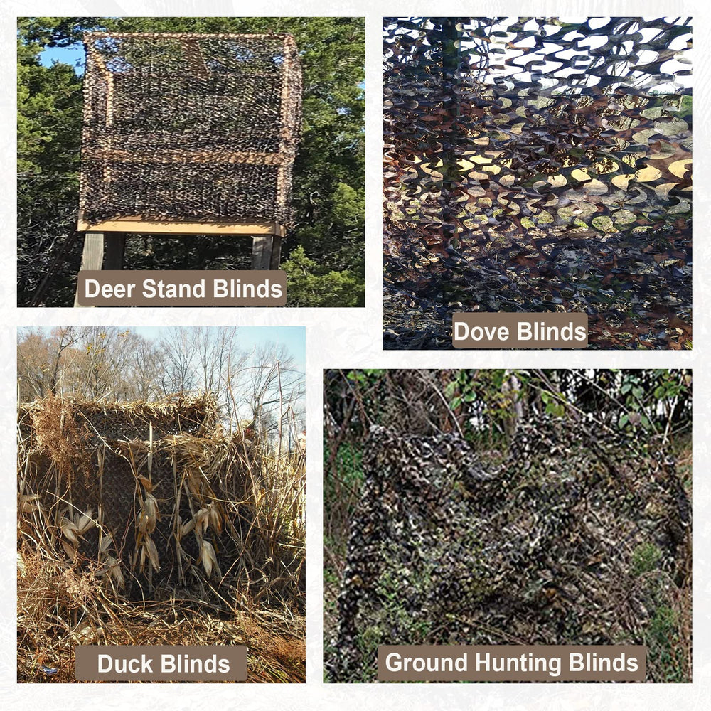 iunio camo netting 150D Oxford fabric reduces shine and glare.
