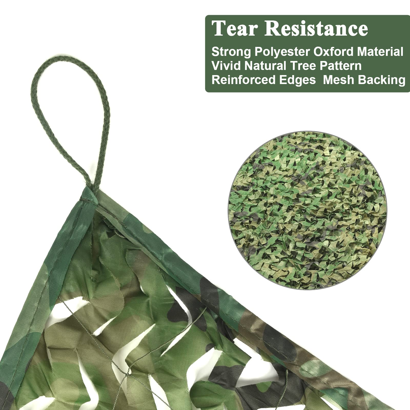 iunio camo netting corner loops enable easy hanging and secure setup