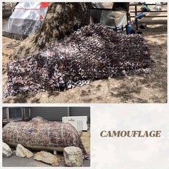 iunio camo netting cut-to-fit demo shows easy trimming without unraveling