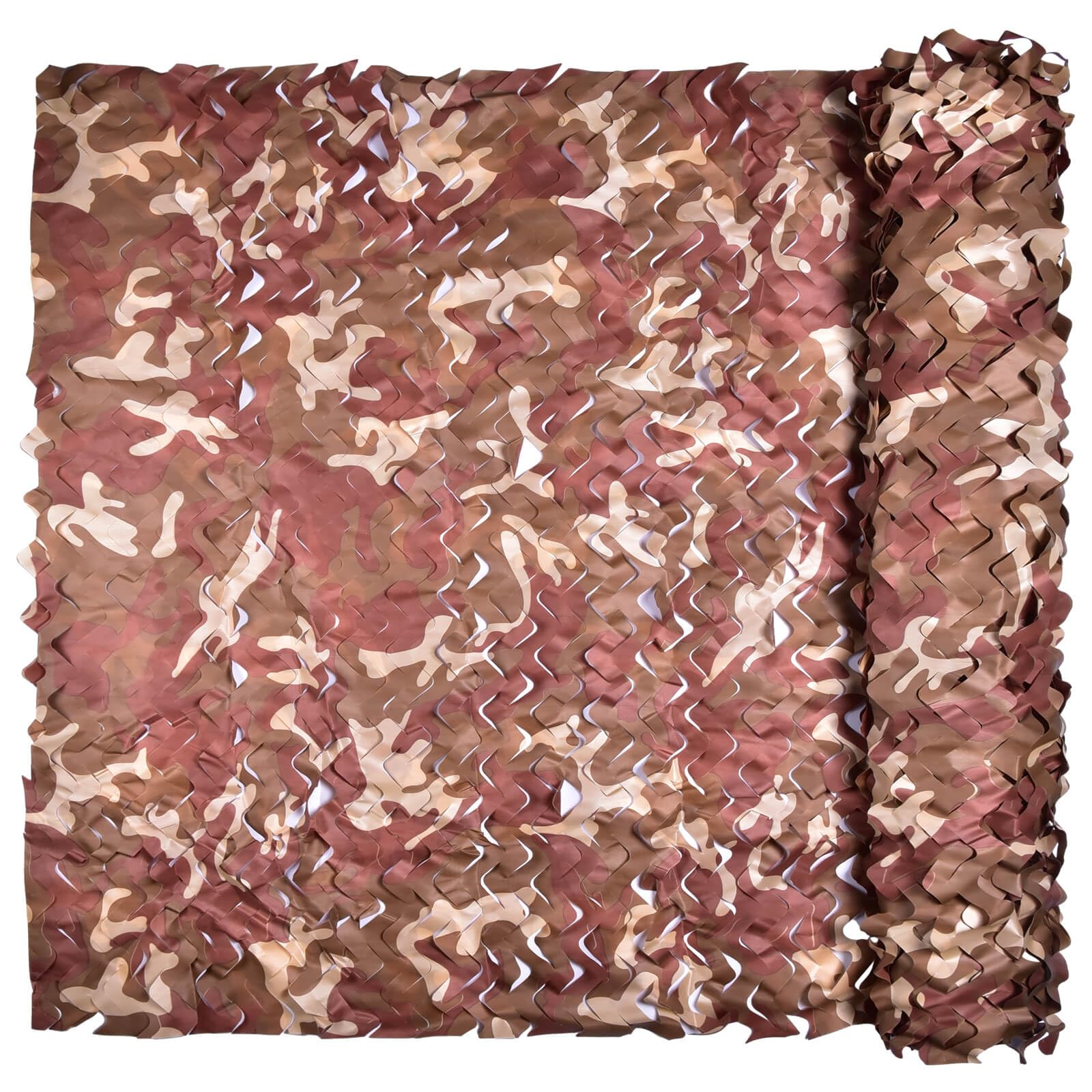 iunio camo netting desert camouflage rolled for easy transport and quick setup.