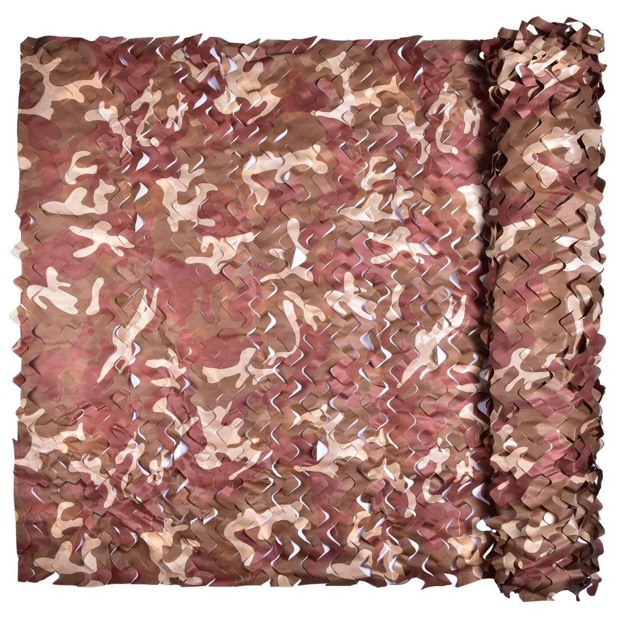 iunio camo netting desert camouflage rolled for easy transport and quick setup.