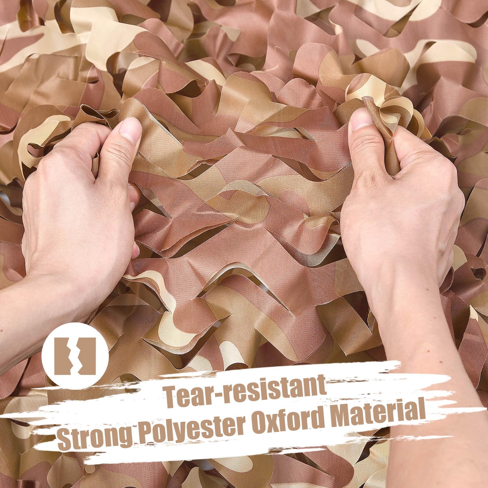 iunio camo netting desert camouflage closeup weave shows durable fabric and non glare.