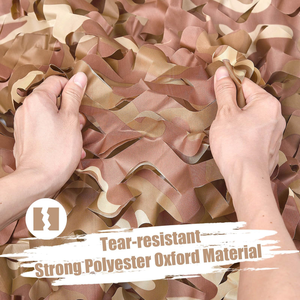 iunio camo netting desert camouflage closeup weave shows durable fabric and non glare.