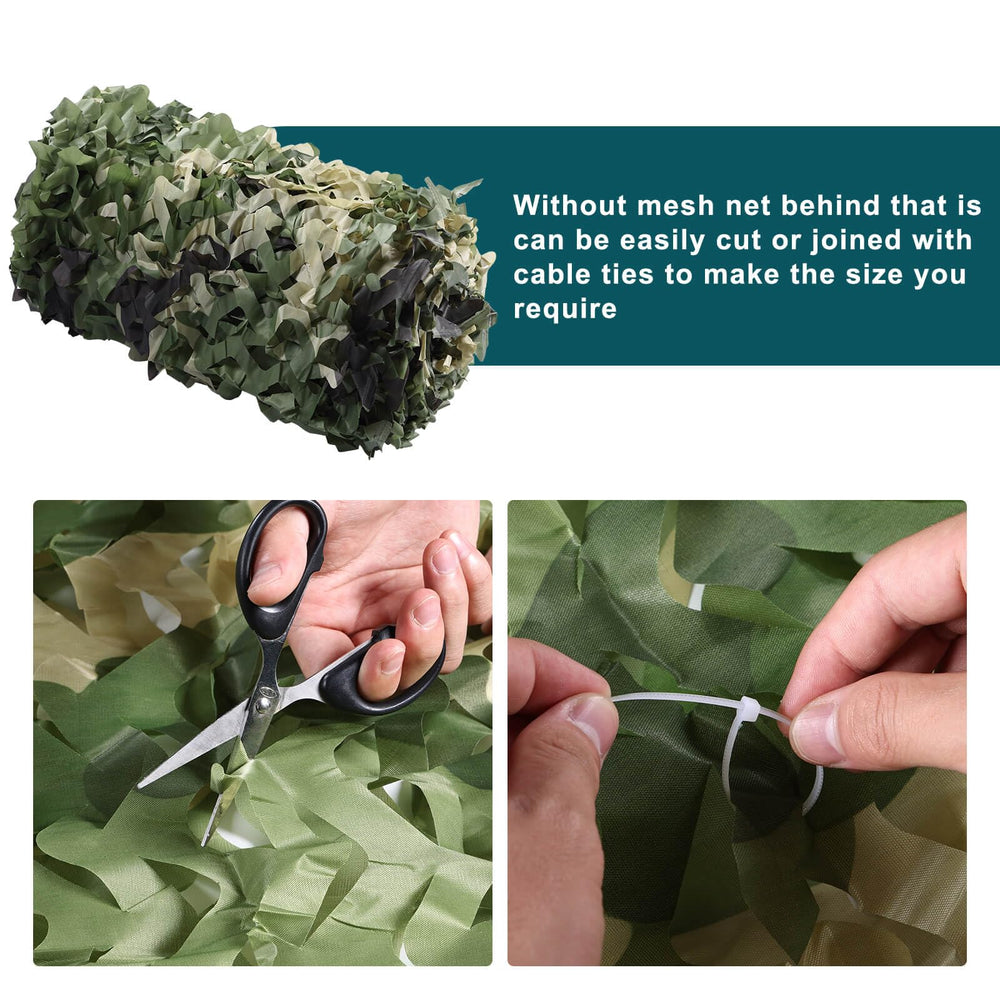 iunio camo netting fabric close-up highlighting matte finish and snag-free texture