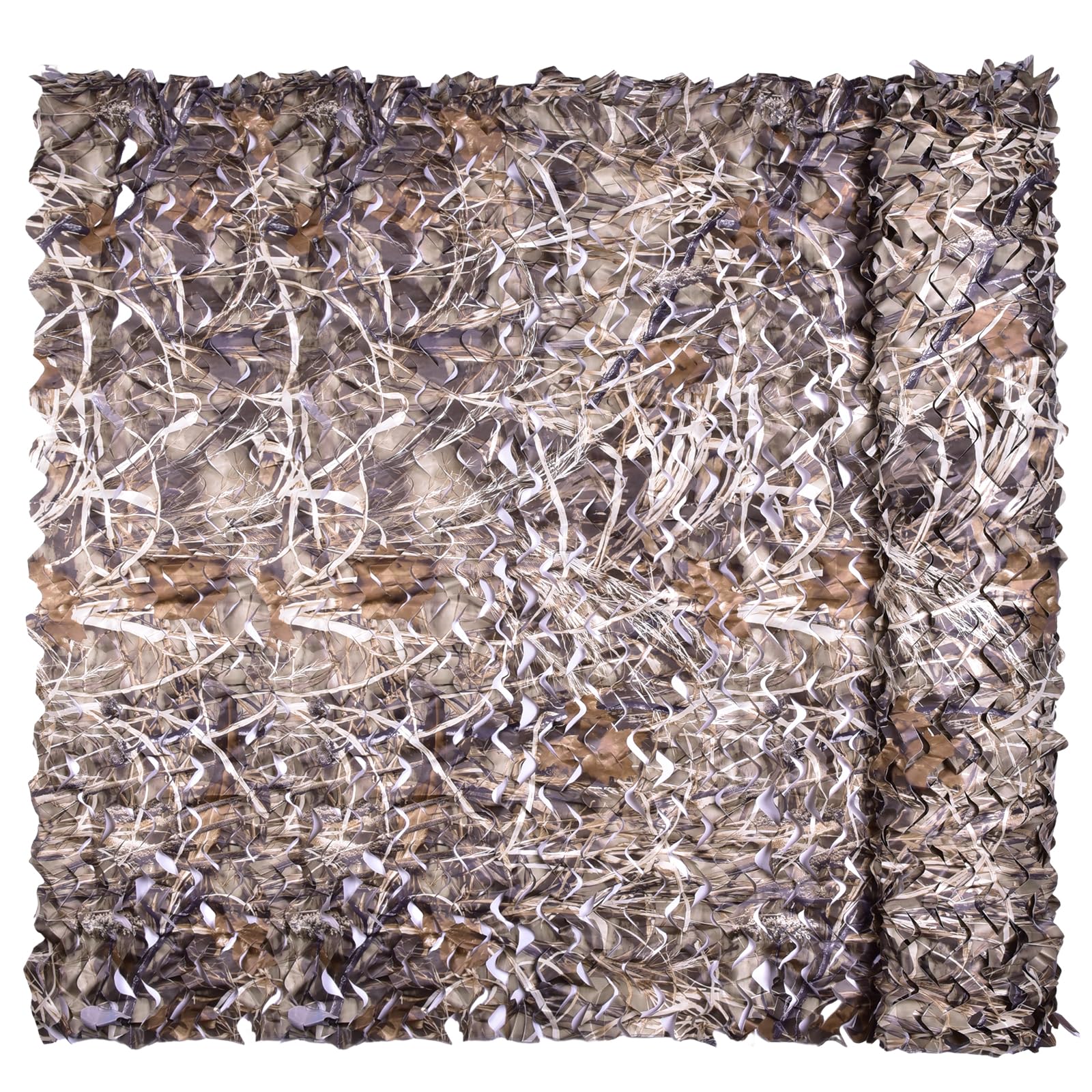 iunio camo netting over a hunting blind for stealthy concealment