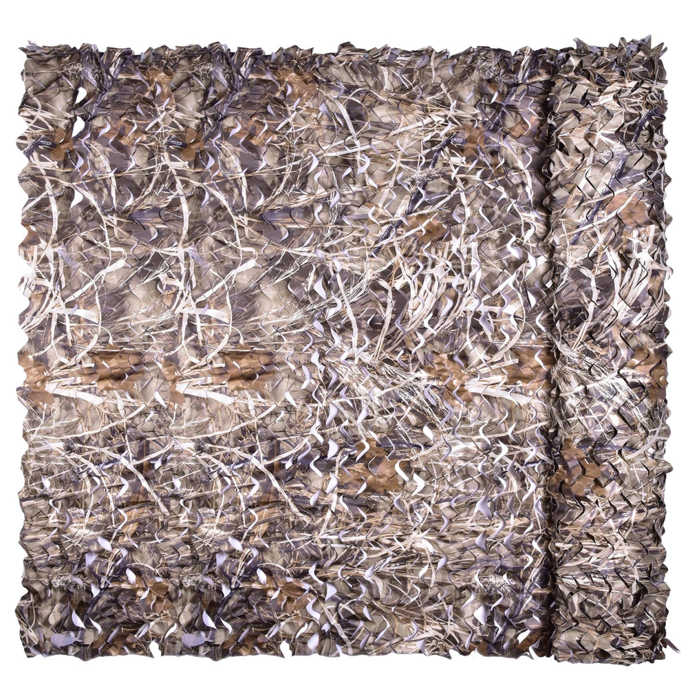 iunio camo netting over a hunting blind for stealthy concealment