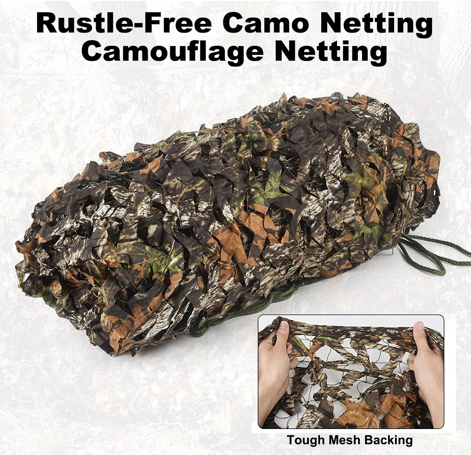 iunio camo netting mesh back provides added strength for larger items.