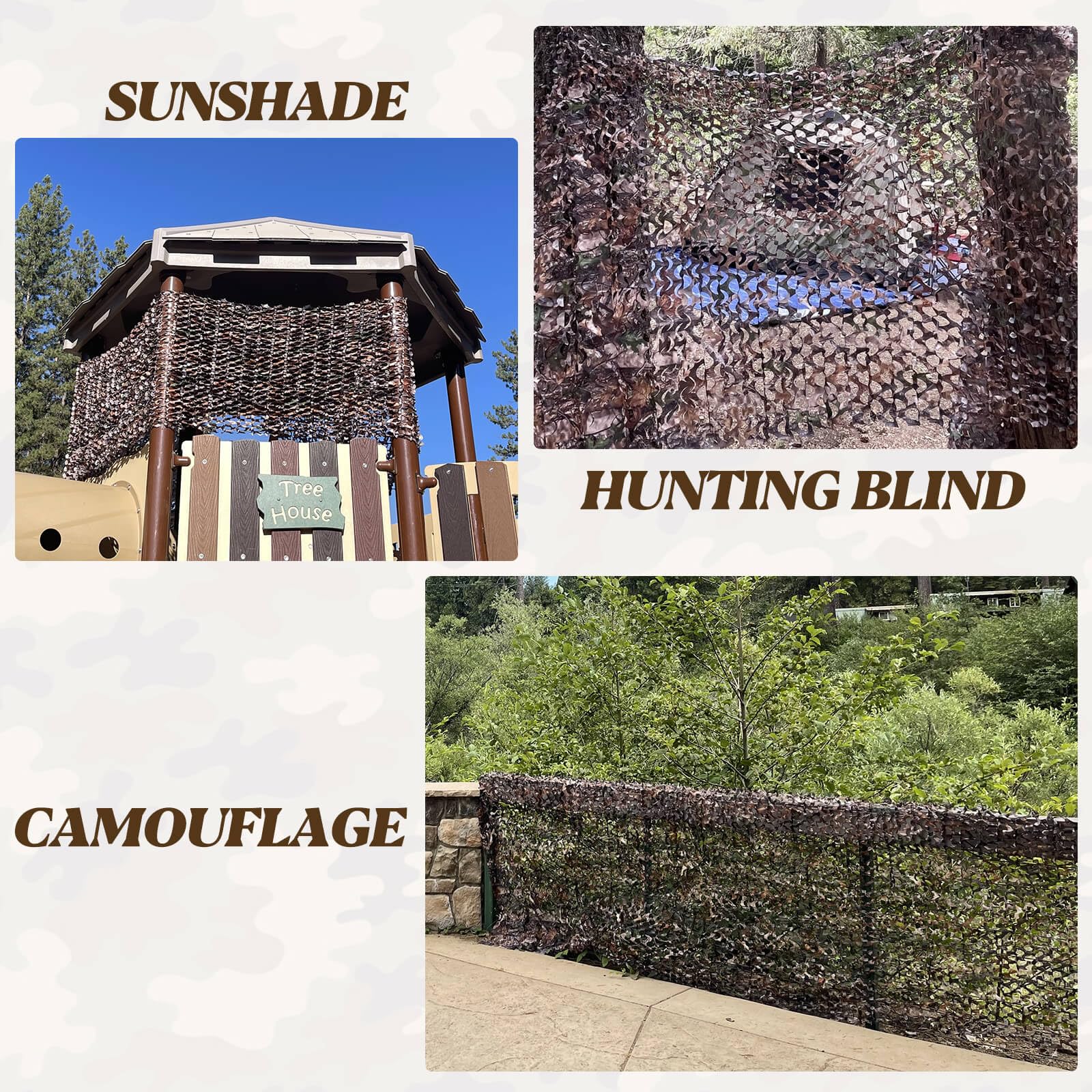 iunio camo netting shows quiet rustle-free concealment outdoors