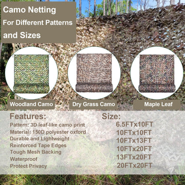iunio camo netting available in multiple sizes for flexible outdoor applications