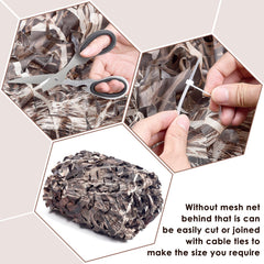 The iunio camo netting texture close-up shows matte finish to reduce glare.