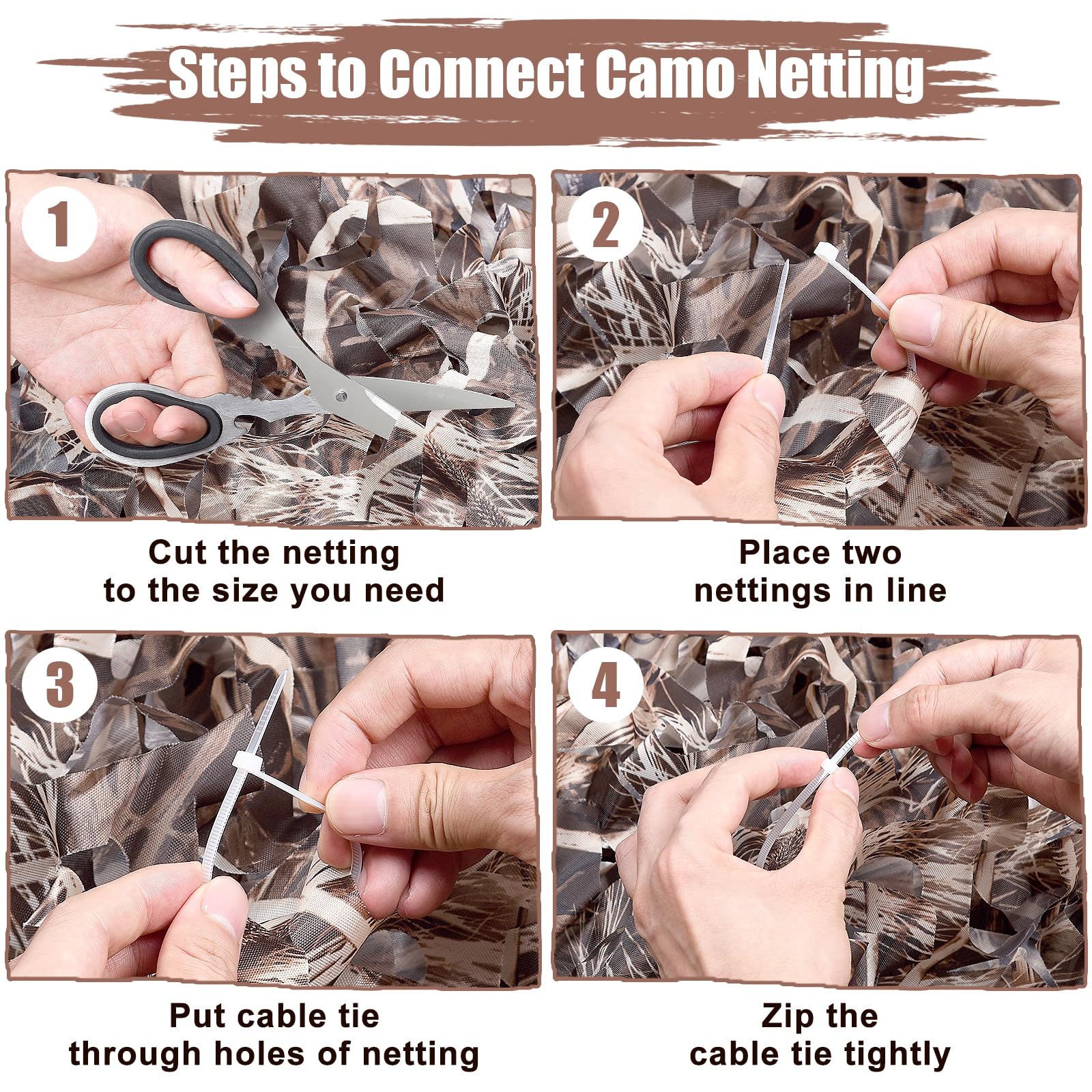 iunio camo netting wrapped around a tree house for camouflage