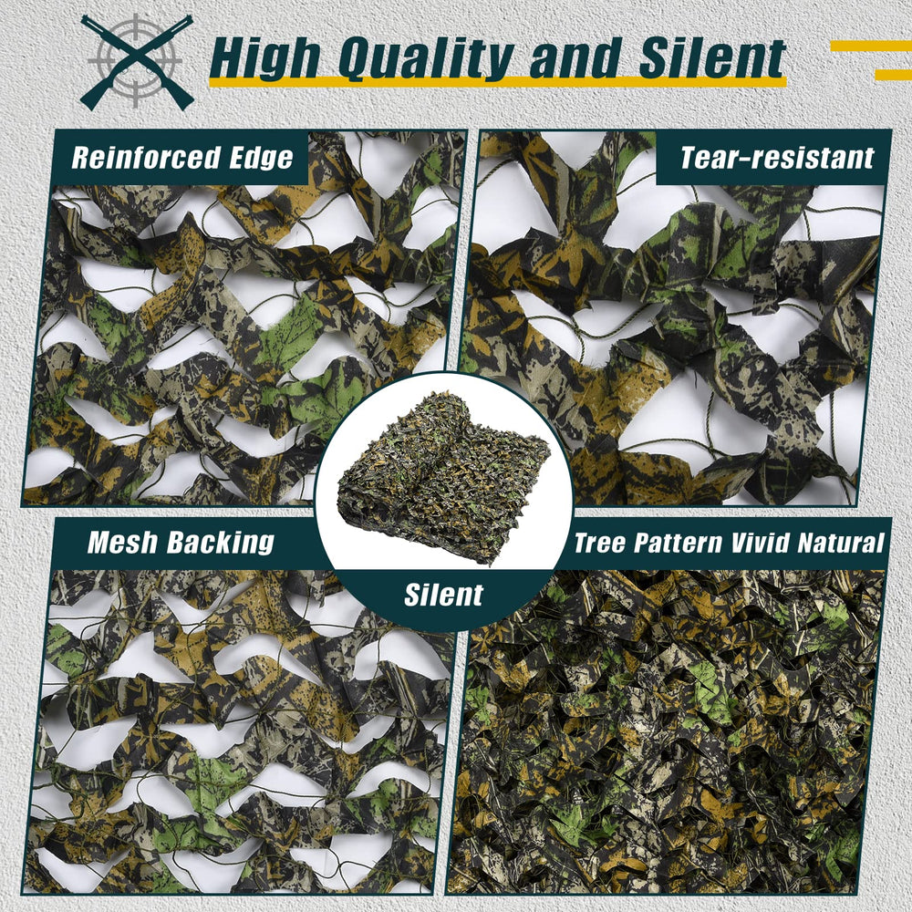 iunio camouflage netting 3-D leaf foliage detail blends with natural scenery.