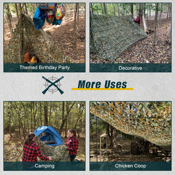 iunio camouflage netting close-up 3-D foliage for realistic concealment.