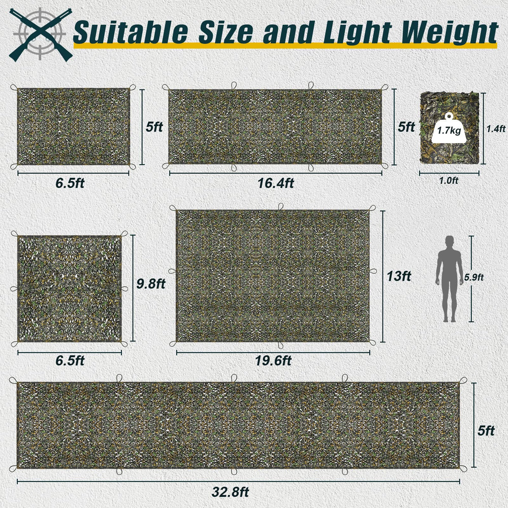 iunio camouflage netting multi-use design suits hunting, camping, photography, and decor.