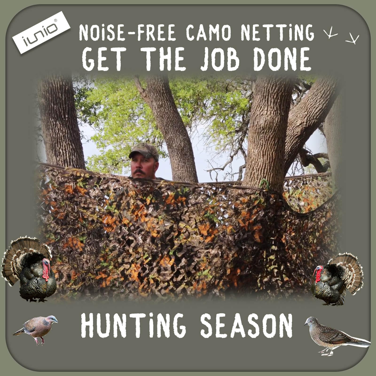 iunio hunting blind setup with camo netting illustrates versatile outdoor shelter
